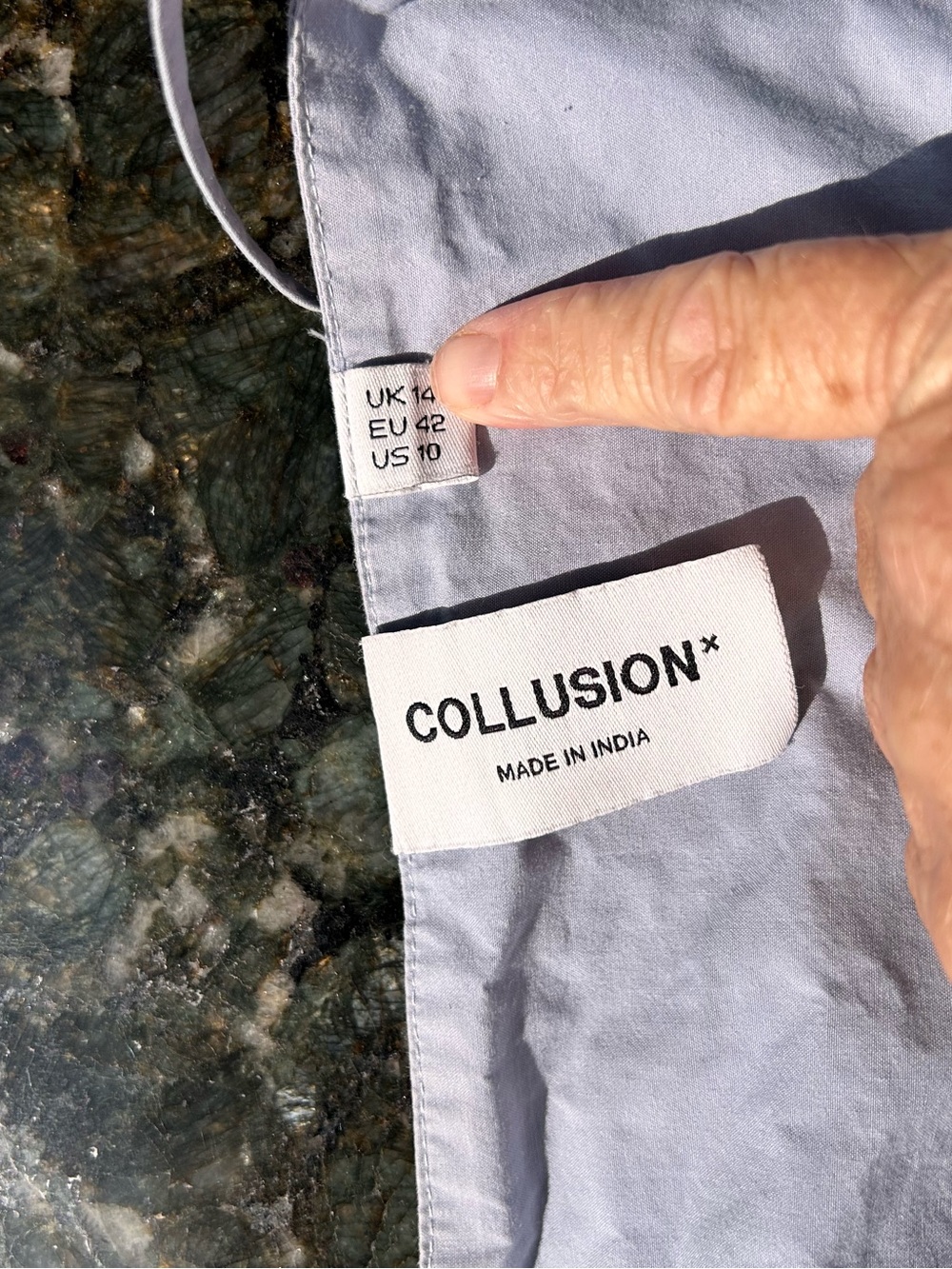 Collusion Babydoll Empire Waist 100% Cotton Made in India Maxi dress. A Line. 10 - Picture 5 of 8